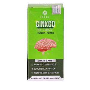 Viên uống Felix Ginkgo Biloba, Mg, B6 hỗ trợ tăng cường tuần hoàn não (60 viên)