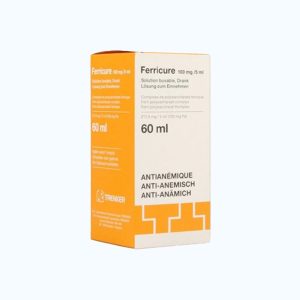 Dung dịch uống Ferricure 100mg/5ml điều trị thiếu máu do thiếu sắt (chai 60ml)