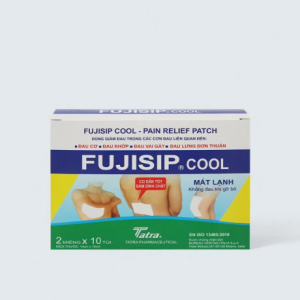 Cao dán giảm đau FUJISIP Cool dùng giảm đau các cơn đau nhức ở cơ và khớp (Hộp 10 túi x 2 miếng)