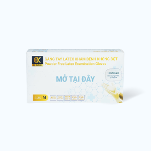 Găng tay y tế không bột Polymer Latex Asap Powder Free Examination Gloves dễ đeo size M (100 cái)