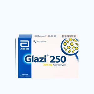 Viên nén bao phim Glazi 250mg điều trị nhiễm khuẩn (2 vỉ x 6 viên)