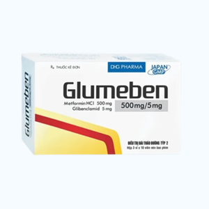 Viên nén Glirit 500mg/5mg điều trị đái tháo đường type 2 (3 vỉ x 10 viên)