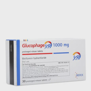 Viên nén Glucophage XR 1000mg điều trị đái tháo đường type 2 (3 vỉ x 10 viên)