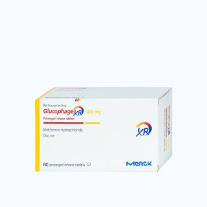 Viên giải phóng có kiểm soát Glucophage XR 500mg điều trị đái tháo đường type 2 (4 vỉ x 15 viên)