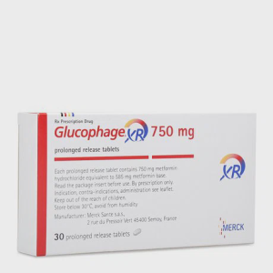 Viên giải phóng có kiểm soát Glucophage XR 750mg điều trị đái tháo đường type 2 (2 vỉ x 15 viên)