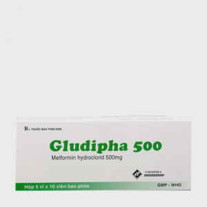 Viên nén Gludipha 500mg điều trị đái tháo đường type 2 (5 vỉ x 10 viên)