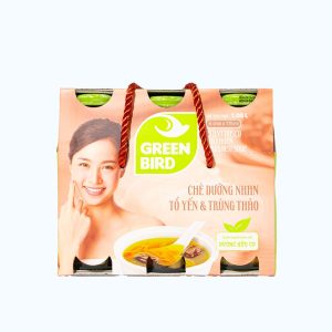 Nước uống GREENBIRD chè dưỡng nhan tổ yến và trùng thảo (Lốc 6 chai x 175ml)