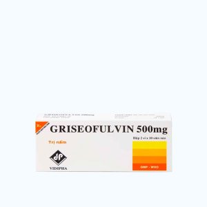 Viên nén Griseofulvin Mekophar 500mg điều trị các bệnh nấm da, lông, tóc, móng (2 vỉ x 10 viên)