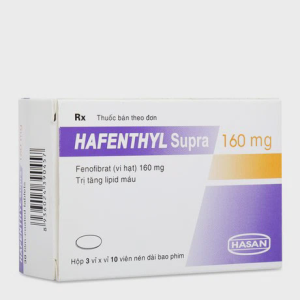 Viên nén Hafenthyl Supra 160mg điều trị tăng cholesterol máu, giảm mỡ máu (3 vỉ x 10 viên)