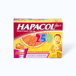 Bột sủi bọt Hapacol 250mg giảm đau, hạ sốt (hộp 24 gói)