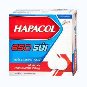 Hapacol paracetamol 650mg DHG sủi (Hộp 16 viên)