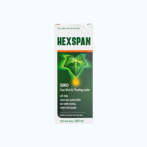 Hexspan Siro Cao Khô Lá Thường Xuân hỗ trợ giảm ho, giảm đờm do viêm họng, viêm phế quản (Chai 100ml)