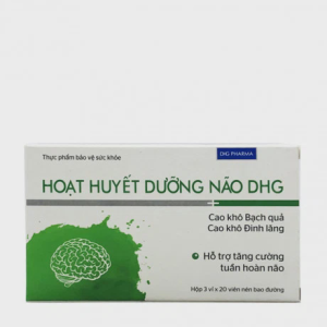 Viên bao đường Hoạt Huyết Dưỡng Não DHG cải thiện trí nhớ, giảm chóng mặt ù tai (3 vỉ x 20 viên)