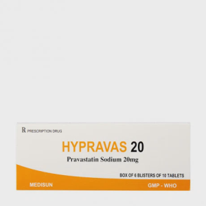 Viên nén Hypravas 20mg điều trị rối loạn lipid máu (6 vỉ x 10 viên)