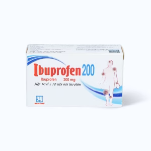 Viên nén Ibuprofen 200mg Nadyphar giảm đau, hạ sốt, chống viêm (10 vỉ x 10 viên)