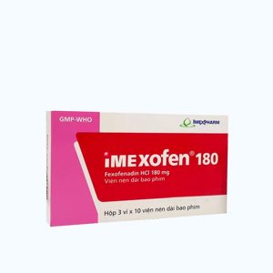 Viên nén Imexofen 180mg trị viêm mũi dị ứng, mày đay (3 vỉ x 10 viên)