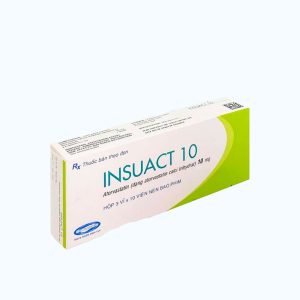 Viên bao phim Insuact 10mg Savi điều trị rối loạn mỡ máu (3 vỉ x 10 viên)