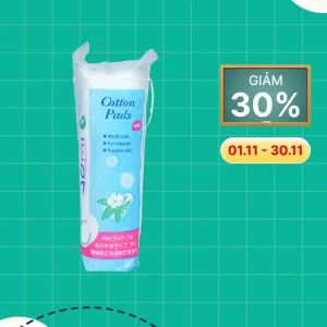 Bông tẩy trang JOMI Cotton Pads 100% Cotton thiên nhiên an toàn cho da (Gói 80 miếng)