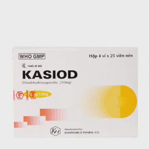Viên nén Kasiod 210mg trị lỵ amid đường ruột, tiêu chảy (4 vỉ x 25 viên)