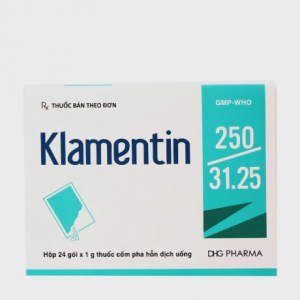 Thuốc cốm pha hỗn dịch uống Klamentin 250mg điều trị nhiễm khuẩn (24 gói x 1g)