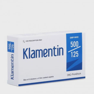 Viên nén bao phim Klamentin 500mg/125mg kháng sinh điều trị nhiễm khuẩn (3 vỉ x 4 viên)