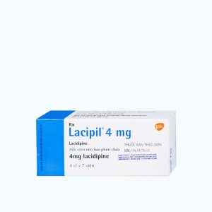 Viên nén Lacipil 4mg điều trị tăng huyết áp (4 vỉ x 7 viên)