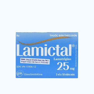 Viên nén Lamictal 25mg điều trị động kinh, rối loạn lưỡng cực (3 vỉ x 10 viên)