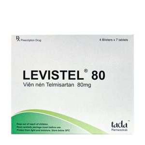Viên nén Levistel 80mg điều trị tăng huyết áp (4 vỉ x 7 viên)
