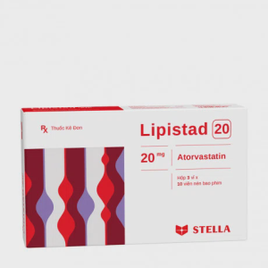 Viên nén Lipistad 20mg Stella điều trị tăng cholesterol máu, giảm mỡ máu (3 vỉ x 10 viên)