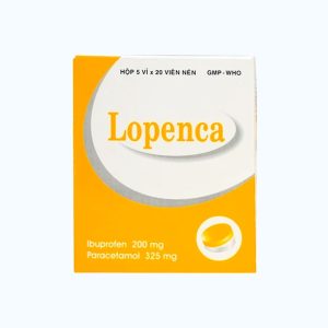 Viên nén Lopenca 200mg/325mg làm giảm đau các cơn đau, hạ sốt (5 vỉ x 20 viên)