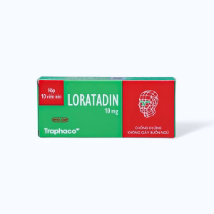 Viên nén Loratadin Traphaco 10mg trị viêm mũi dị ứng, mày đay, ngứa (1 vỉ x 10 viên)