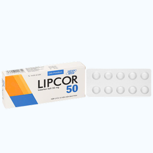 Viên nén Lipcor 50mg DHG điều trị tăng huyết áp (3 vỉ x 10 viên)