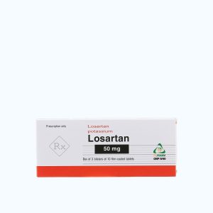 Viên nén bao phim Losartan TV.Pharm 50mg điều trị tăng huyết áp (3 vỉ x 10 viên)