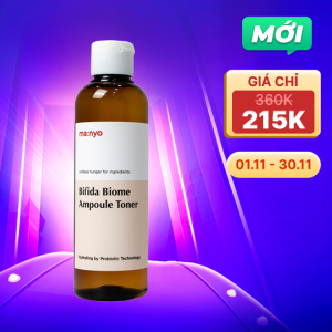 Ma:nyo Bifida Biome Ampoule Toner Nước hoa hồng dưỡng ẩm, làm sạch và làm dịu da 210ml/Chai