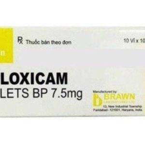 Thuốc viên Meloxicam 7.5mg Brawn trị viêm và các dạng thoái hoá khớp, thấp khớp (10 vỉ x10 viên)