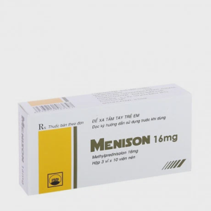 Viên nén Menison 16mg kháng viêm, điều trị viêm thấp khớp, chống dị ứng (3 vỉ x 10 viên)