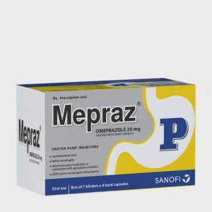 Viên nang Mepraz 20mg điều trị loét dạ dày, tá tràng, viêm thực quản (7 vỉ x 4 viên)