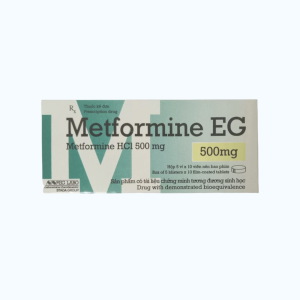 Viên nén bao phim Metformine EG 500mg điều trị bệnh đái tháo đường type 2 (5 vỉ x 10 viên)