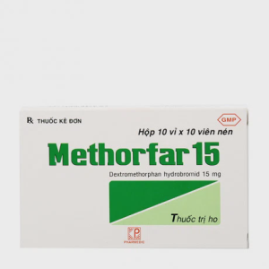 Viên nén Methorfar 15mg điều trị ho do kích ứng, ho không đờm, mạn tính (10 vỉ x 10 viên)