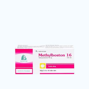 Viên nén Methylboston 16mg kháng viêm, điều trị viêm thấp khớp, chống dị ứng (3 vỉ x 10 viên)
