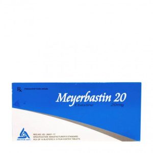 Viên nén bao phim Meyerbastin 20mg điều trị viêm mũi dị ứng, mày đay (10 vỉ x10 viên)