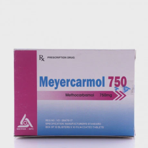 Viên nén Meyercarmol 750mg Meyer-BPC trị đau do co thắt cơ, gãy xương, trật khớp (10 vỉ x 10 viên)