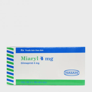Viên nén Miaryl 4mg điều trị bệnh đái tháo đường type 2 (10 vỉ x 10 viên)