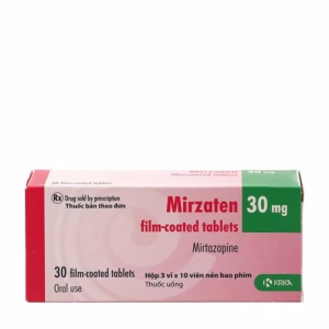 Viên nén bao phim Mirzaten 30mg điều trị trầm cảm (3 vỉ x 10 viên)