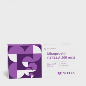 Viên nén Misoprostol Stella 200 mcg điều trị loét tá tràng, dạ dày lành tính (3 vỉ x 10 viên)