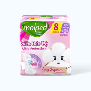 Băng vệ sinh Molped tự nhiên siêu bảo vệ siêu thấm mỏng cánh (23 cm x 8 Miếng)