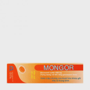Viên nén sủi bọt Mongor 1000mg giảm triệu chứng thoái hóa khớp gối nhẹ và trung bình (tuýp 20 viên)