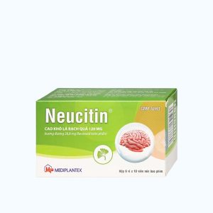 Viên nén Neucitin 120mg trị rối loạn tuần hoàn ngoại biên, chóng mặt, ù tai (6 vỉ x 10 viên)