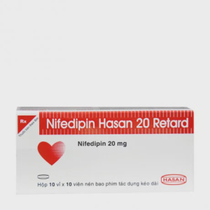 Viên nén Nifedipin Retard 20mg điều trị tăng huyết áp, đau thắt ngực (10 vỉ x 10 viên)