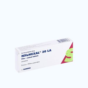Viên nén Nifehexal LA 30mg điều trị tăng huyết áp, đau thắt ngực (3 vỉ x 10 viên)